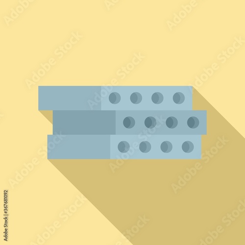 Construction concrete block icon. Flat illustration of construction concrete block vector icon for web design