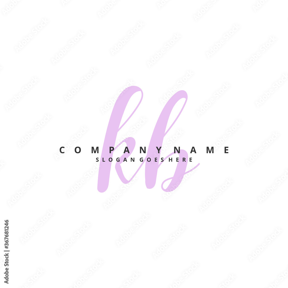 K B KB Initial handwriting and signature logo design with circle. Beautiful design handwritten logo for fashion, team, wedding, luxury logo.