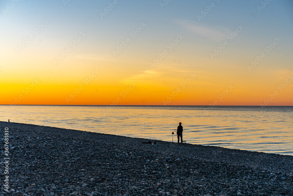 Sunset at Black Sea, shot at Batumi, Georgia. Sunset at Black Sea, shot at Batumi, Georgia.