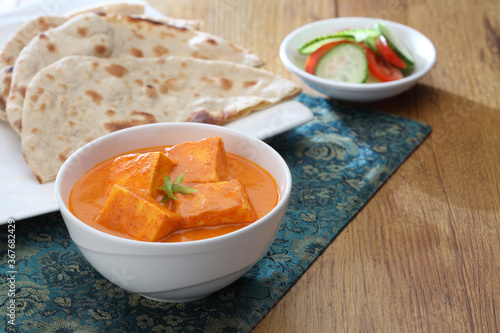 popular shahi paneer is a vegetarian dish in Indian cuisine. photo