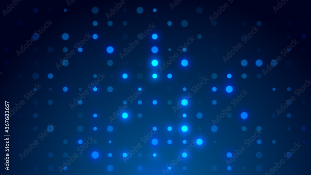 Obraz premium Dot white blue pattern screen led light gradient texture background. Abstract technology big data digital background. 3d rendering.