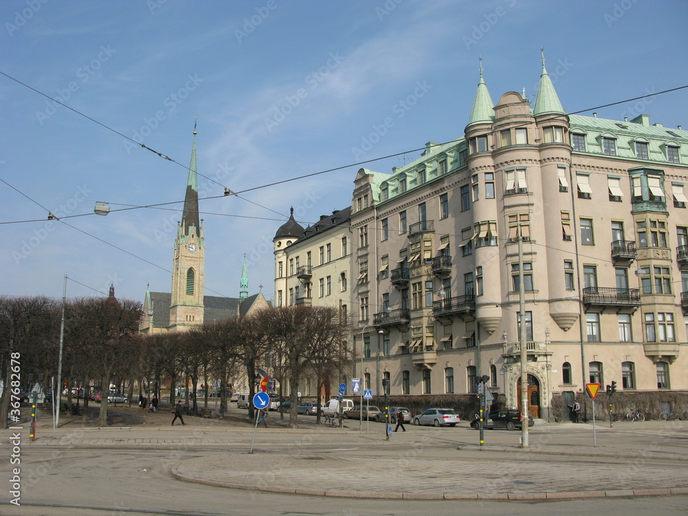 Beautiful buildings and architecture in Stockholm, Sweden.