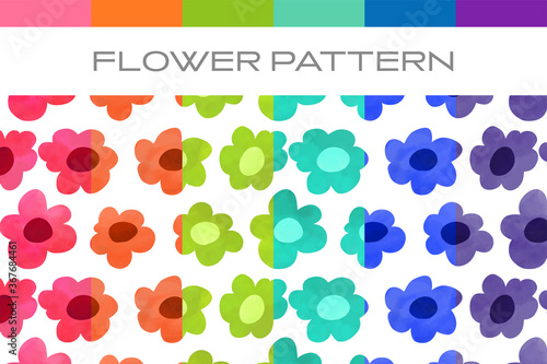 北欧風のフラワーパターンセット