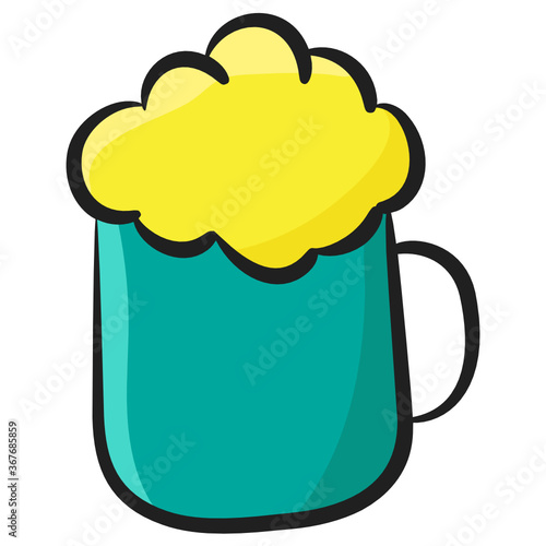 
Doodle vector design of beer mug, editable vector.
