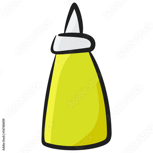 
Squeezable silicone bottle of ketchup, tomato sauce hand drawn vector.
