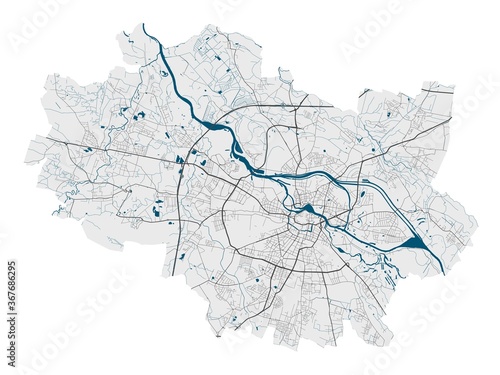 Obraz na płótnie Wroclaw map