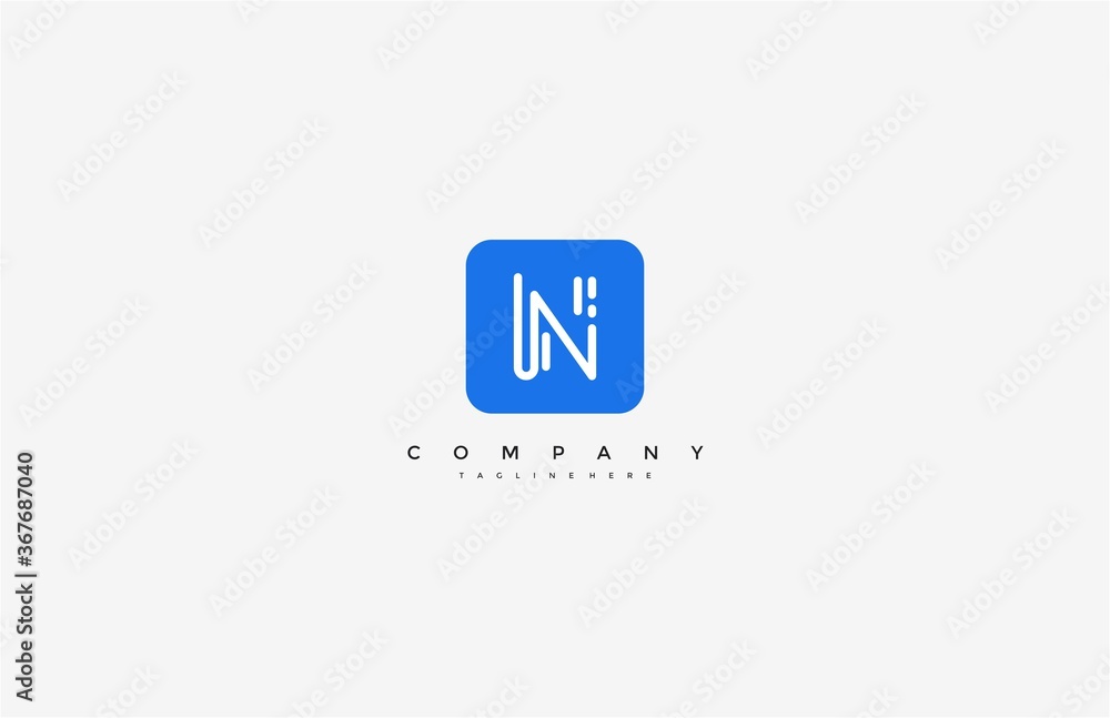 Fototapeta premium N letter creative line dynamic modern application logo