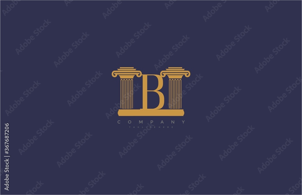 Vector Letter B with Pillars Design Logo Vector Letter B with Pillars Design Logo