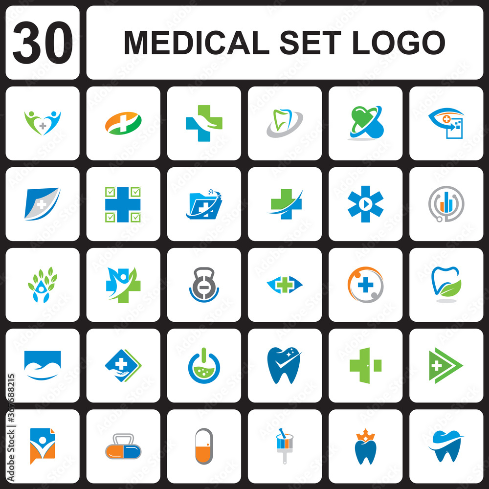 medical set logo , healthy set logo
