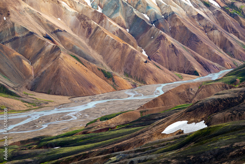 Volcanic mountains of Landmannalaugar in Fjallabak Nature Reserve. Iceland