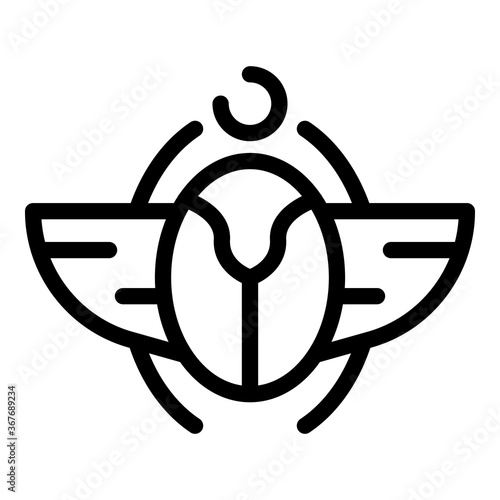 Scarab beetle wings icon. Outline scarab beetle wings vector icon for web design isolated on white background