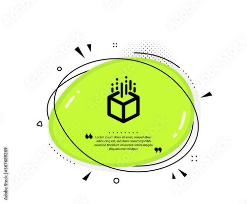 Augmented reality icon. Quote speech bubble. VR simulation sign. 3d cube symbol. Quotation marks. Classic augmented reality icon. Vector