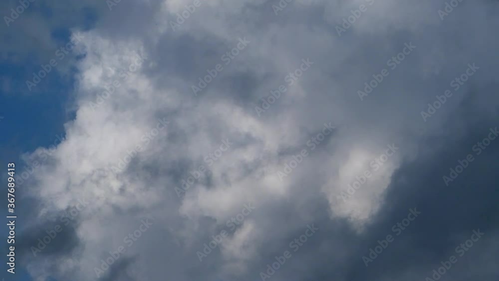 Blue sky. Beautiful Cumulus clouds flying across the sky, Expressive Cumulus clouds move quickly across the sky, movement and shape transformation Blue sky. Beautiful Cumulus clouds flying across the sky, Expressive Cumulus clouds move quickly across the sky, movement and shape transformation