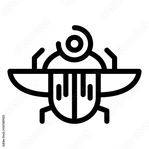 Pharaoh scarab beetle icon. Outline pharaoh scarab beetle vector icon for web design isolated on white background