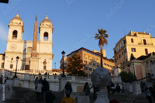 Spanische Treppe und Dreifaltigkeitskirche in Rom Italien