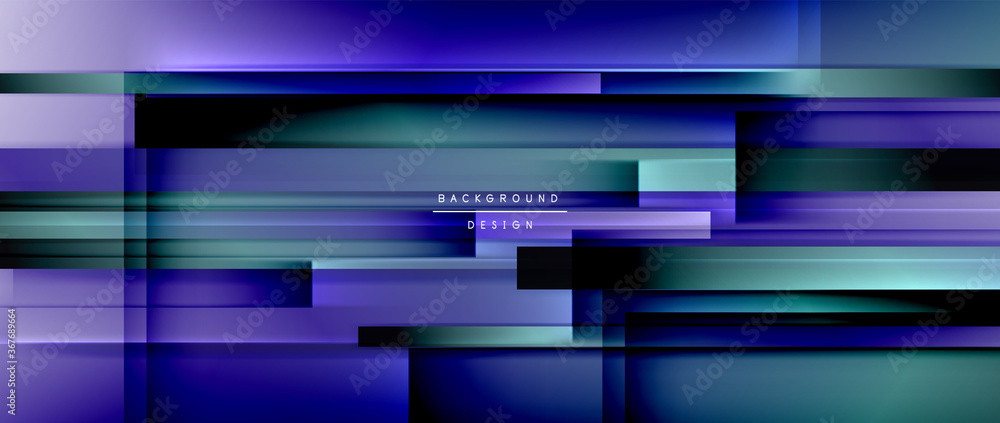 Obraz premium Dynamic lines on fluid color gradient. Trendy geometric abstract background for your text, logo or graphics