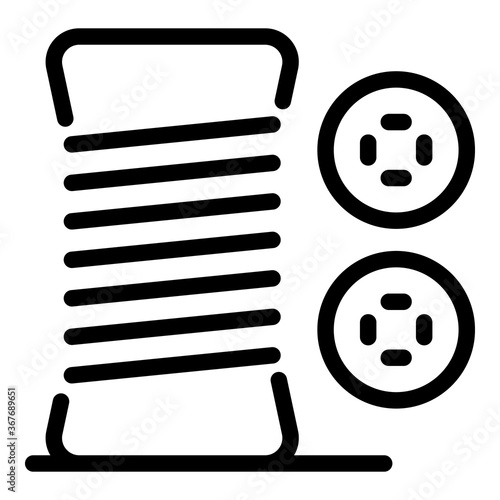 Button wire clothes icon. Outline button wire clothes vector icon for web design isolated on white background