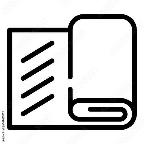 Textile material icon. Outline textile material vector icon for web design isolated on white background