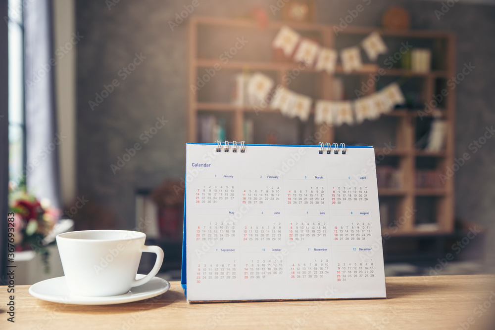 Calendar for Planner and organizer to plan and reminder daily appointment ,  meeting agenda, schedule, timetable and management of job, Work from home.  Calendar reminder event Concept. Photos | Adobe Stock