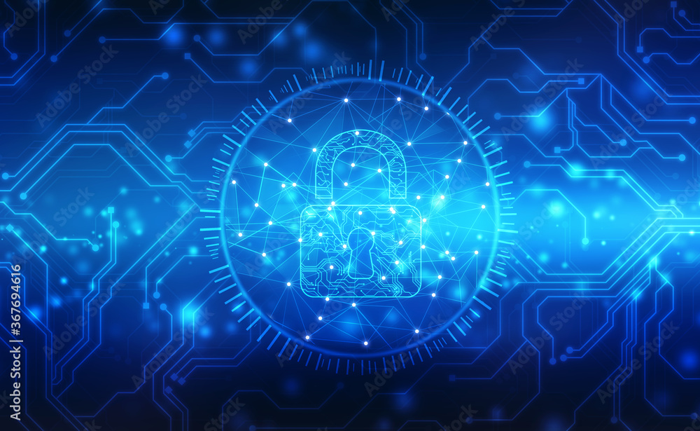 Closed Padlock on digital background, Technology security concept. Modern safety digital background. Lock Protection system, Cyber Security and information or network protection Closed Padlock on digital background, Technology security concept. Modern safety digital background. Lock Protection system, Cyber Security and information or network protection
