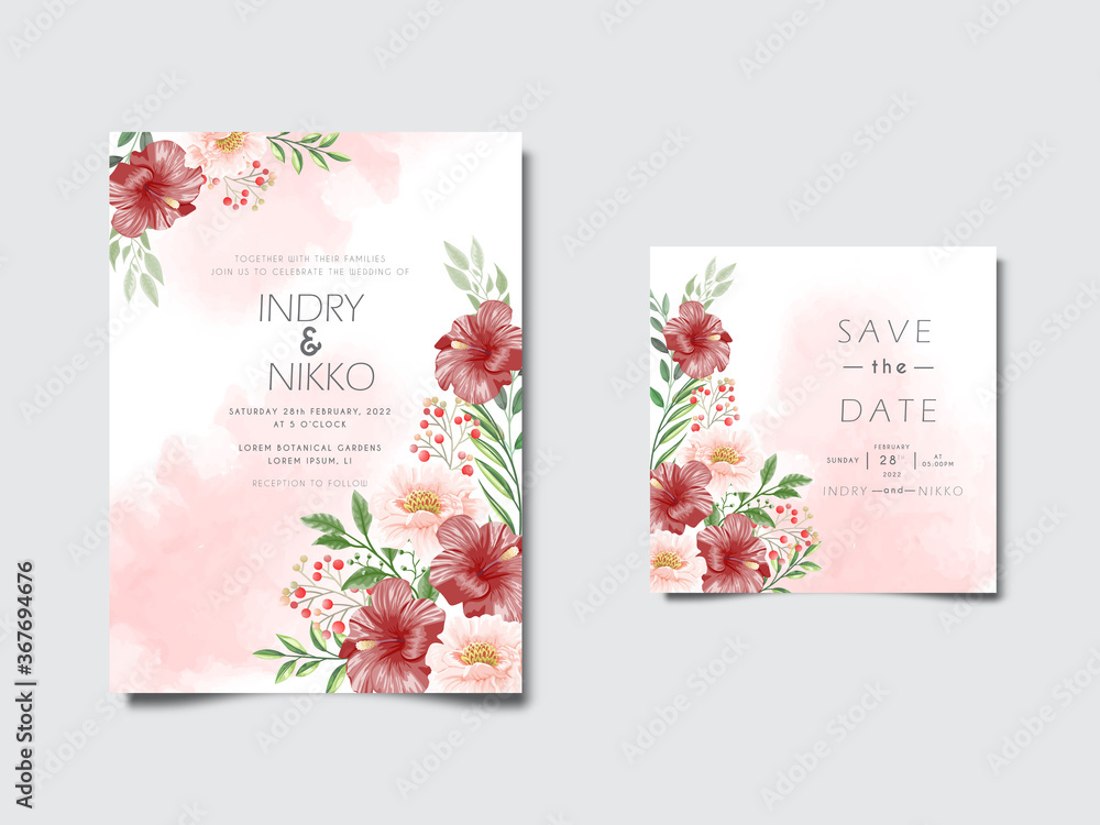 beautiful and elegant wedding invitation with floral concept beautiful and elegant wedding invitation with floral concept
