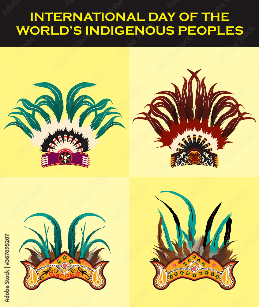 Obraz premium International Day of Indigenous Peoples of the World. Tribal Painting.