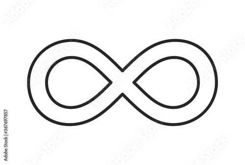 Infinity symbol icon. Eternal, limitless, endless, life logo. Vector illustration image. Isolated on white background.