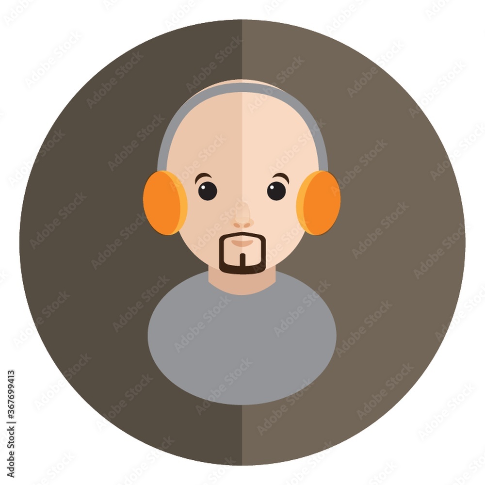 bald man with headset