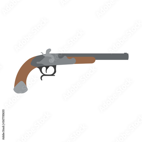 Vintage Gun. Retro Pistol, Musket. 