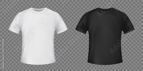 Set of white and black template t-shirt.