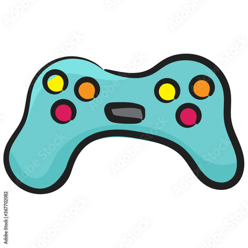 
Doodle video game controller equipment, gamepad vector design 
