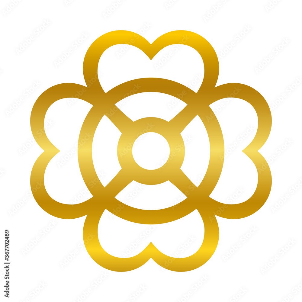 Obraz premium flower ornament gold gradient style icon vector design