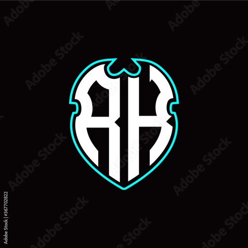 Fototapeta Naklejka Na Ścianę i Meble -  R K Initial logo design with a shield shape