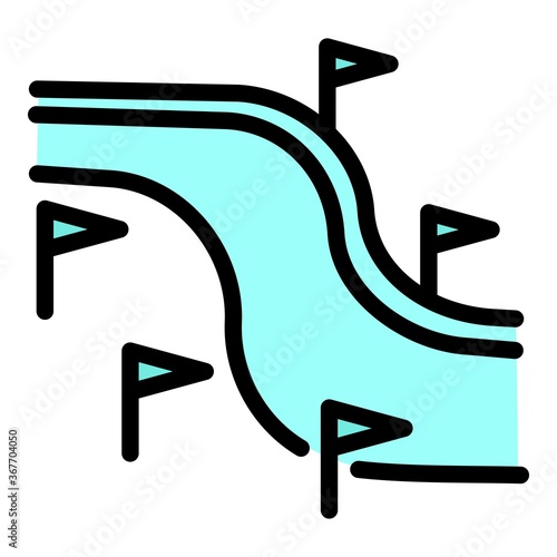 Ski resort track icon. Outline ski resort track vector icon for web design isolated on white background