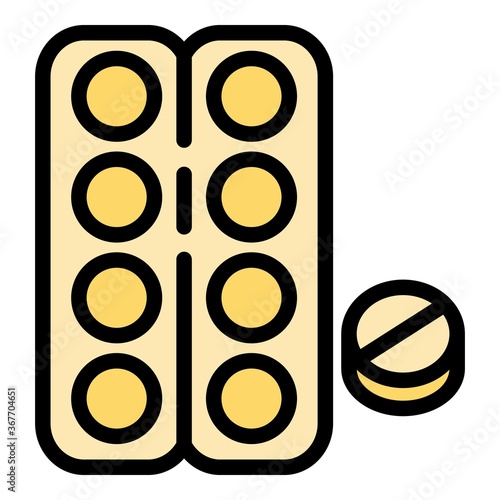 Flu blister icon. Outline flu blister vector icon for web design isolated on white background