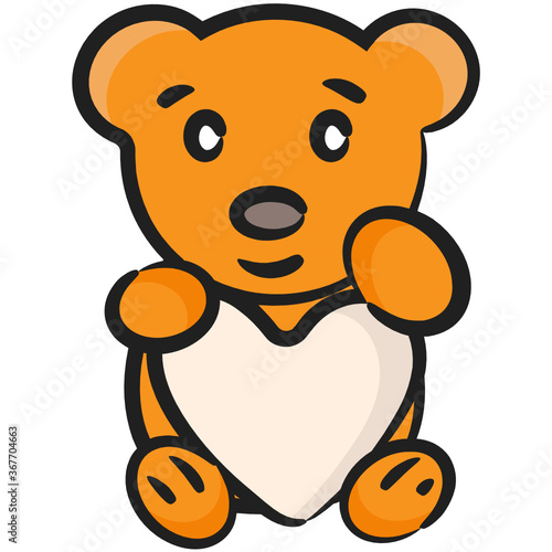 
Valentines stuffed toy plaything, flat icon of teddy bear vector design 
