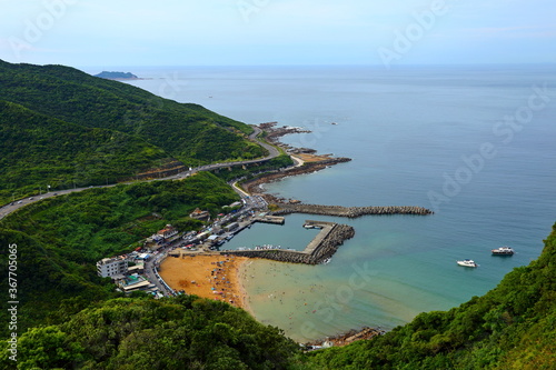 Dawulun Fishing Harbor and Dawulun Sand beach in Keelung Taiwan photo