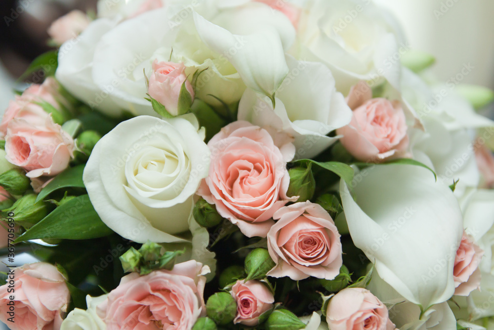 bright wedding bouquet of summer flowers with wedding rings bright wedding bouquet of summer flowers with wedding rings