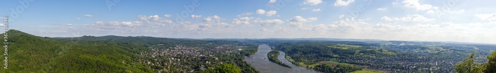 Panorama Bonn und Bad Honnef vom Drachenfels breit