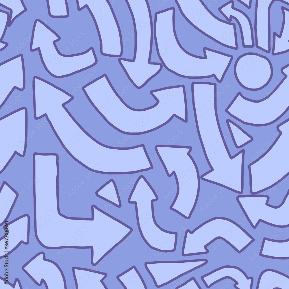 Minimalistic seamless geometric pattern with arrows symbol. Blue tones backdrop. Minimalistic seamless geometric pattern with arrows symbol. Blue tones backdrop.
