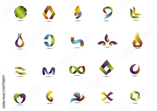 set of abstract icons