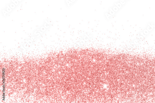 Pink glitter on white background