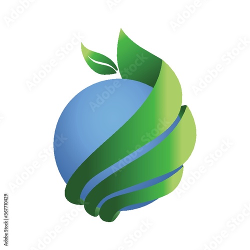 abstract icon design with leaf