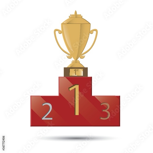 trophy on the winner podium