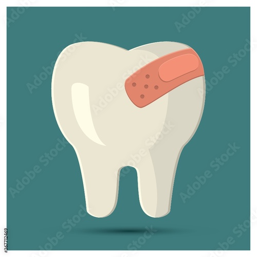 tooth with bandage