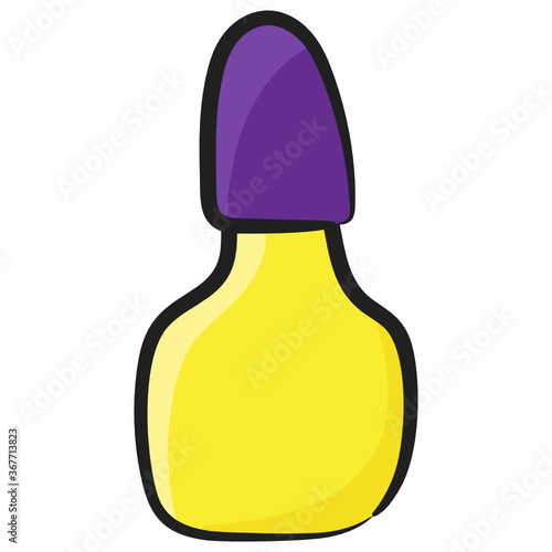 
Nail paint used as a fashion makeover icon in doodle design 
