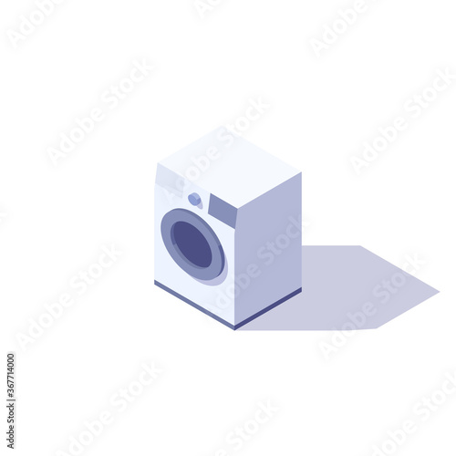 Isometric washer isolated on white background. Vector illustration