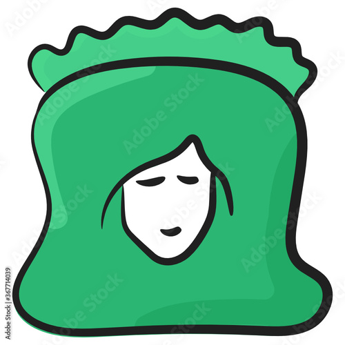 
Hand drawn icon of spa treatment, hair dying 
