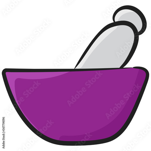 
Mortar and pestle vector in doodle design
