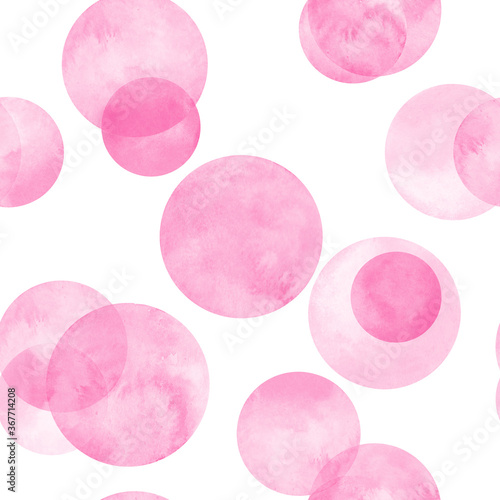 Circles pink watercolor sea...